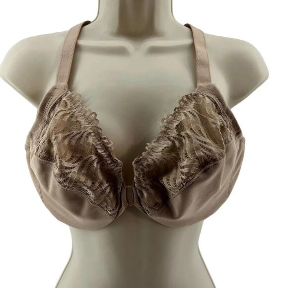 Glamorise Elegance Front Close T-Back Wonderwire Bra 1246 36D Cafe - Picture 1 of 6
